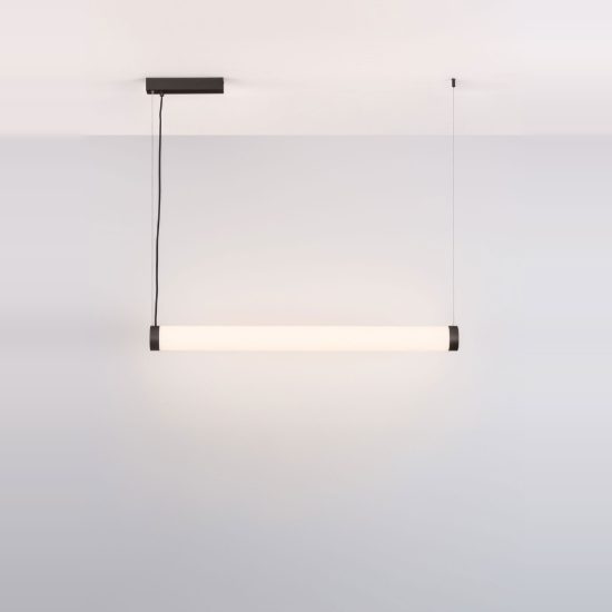 Lampadario per cucina moderno lineare nero a sospensione led 32w 3000k dimmerabile