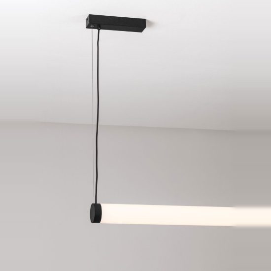 Lampadario per cucina moderno lineare nero a sospensione led 32w 3000k dimmerabile