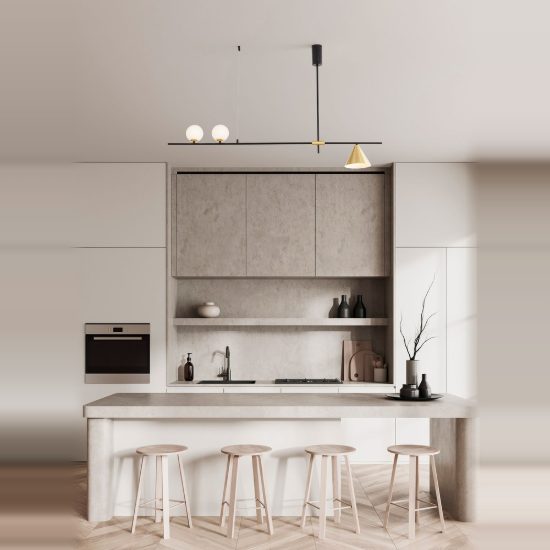 Lampadario a sospensione moderno lineare con sfere cono nero oro per sala da pranzo cucina
