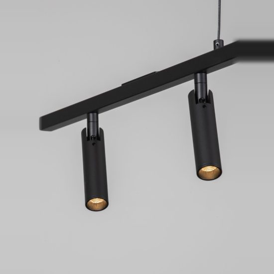 Lampadario per cucina moderno lineare con faretti orientabili nero led 13w 3000k