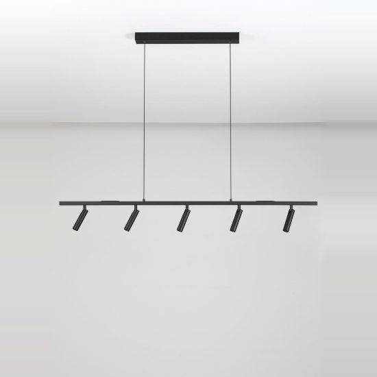 Lampadario per cucina moderno lineare con faretti orientabili nero led 13w 3000k