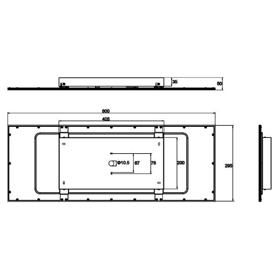 Plafoniera per ufficio pannello rettangolare led 34w 3000k 80cm nero opaco