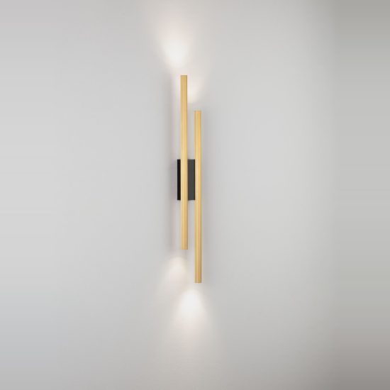 Applique led 11w cct 2700k 4000k moderna lineare oro ottone per soggiorno