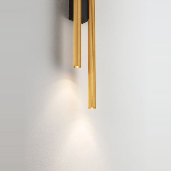 Applique led 11w cct 2700k 4000k moderna lineare oro ottone per soggiorno