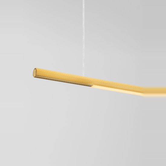 Lampadario led 20w cct 2700k 4000k dimmerabile per cucina moderno a sospensione lineare oro ottone