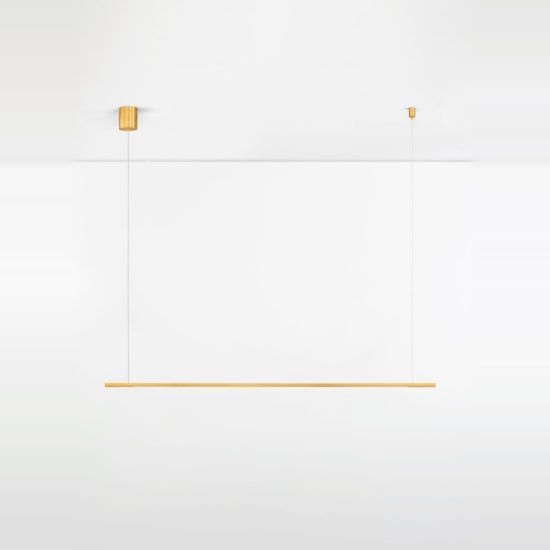 Lampadario led 20w cct 2700k 4000k dimmerabile per cucina moderno a sospensione lineare oro ottone
