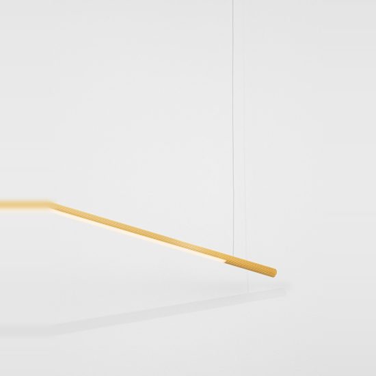 Lampadario led 20w cct 2700k 4000k dimmerabile per cucina moderno a sospensione lineare oro ottone
