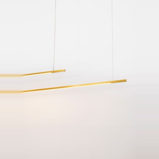 Lampadario led 40w cct 2700k 4000k per cucina moderno a sospensione lineare oro ottone