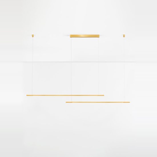 Lampadario led 40w cct 2700k 4000k per cucina moderno a sospensione lineare oro ottone