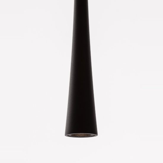 Lampada per comodino camera da letto moderna conica nera a sospensione led 6w 3000k