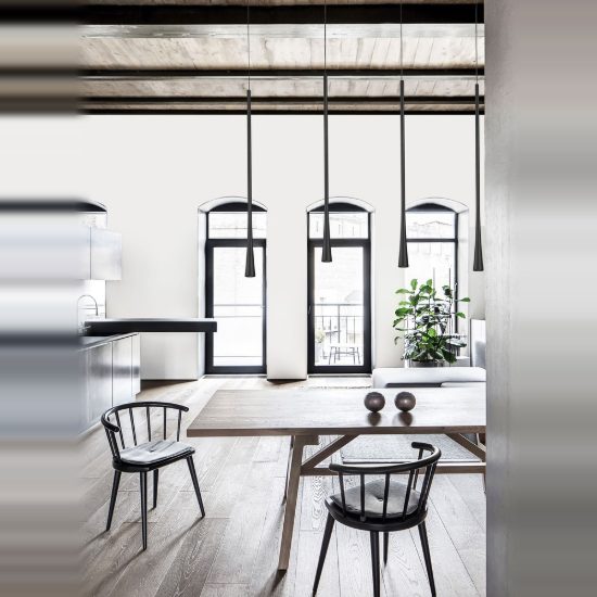 Lampadario moderno per cucina lineare nero a sospensione led 38w 3000k 5 luci