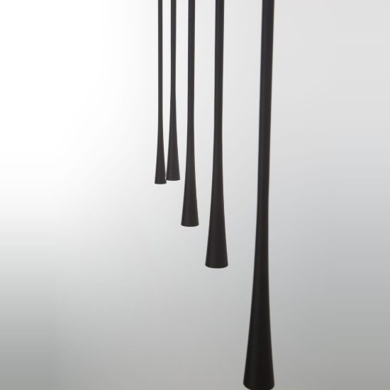 Lampadario moderno per cucina lineare nero a sospensione led 38w 3000k 5 luci