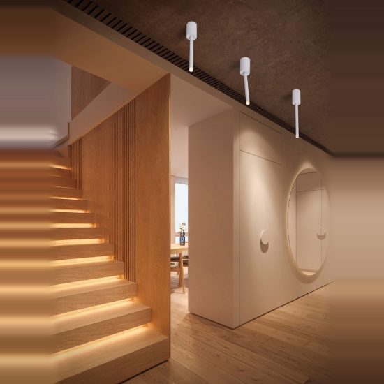 Faretto da soffitto led 4w 3000k orientabile per cucina moderno cilindro bianco