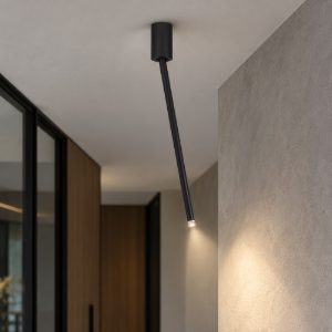Faretto per cucina moderno cilindro nero da soffitto led 4w 3000k orientabile