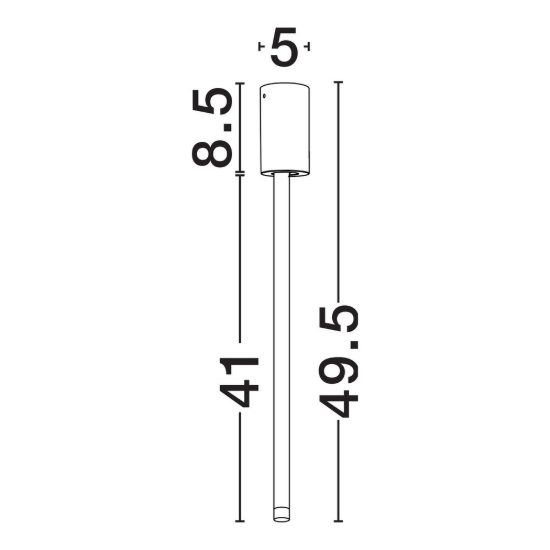 Faretto per cucina moderno cilindro nero da soffitto led 4w 3000k orientabile 50cm