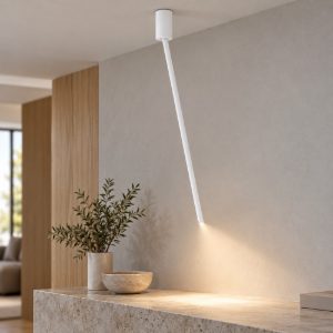 Faretto da soffitto led 4w 3000k orientabile moderno cilindrico bianco