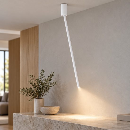 Faretto da soffitto led 4w 3000k orientabile moderno cilindrico bianco