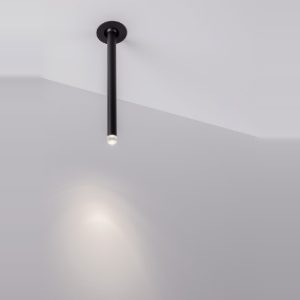 Faretto da incasso moderno cilindro nero per controsoffitto led 4w 3000k orientabile