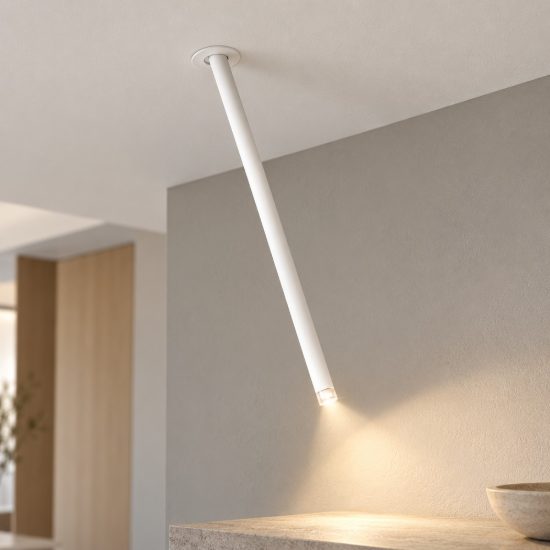 Faretto da incasso per controsoffitto led 4w 3000k orientabile moderno cilindro bianco