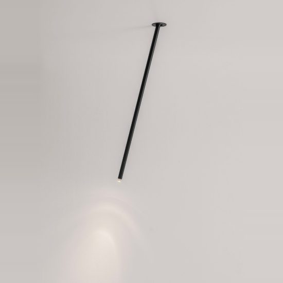 Faretto da incasso a soffitto moderno cilindro nero led 4w 3000k orientabile