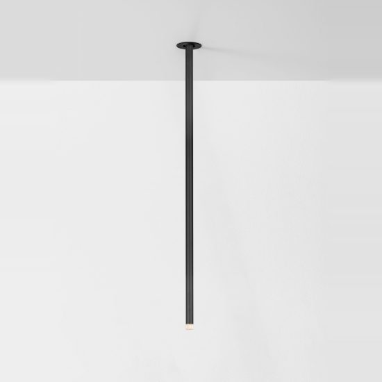 Faretto da incasso a soffitto moderno cilindro nero led 4w 3000k orientabile