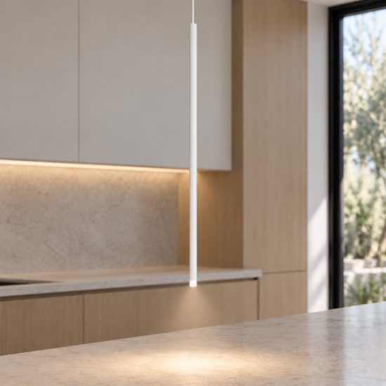 Lampada a sospensione led 4w 3000k per cucina moderna cilindro bianco