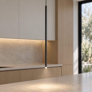 Lampada per cucina moderna cilindro nero a sospensione led 4w 3000k