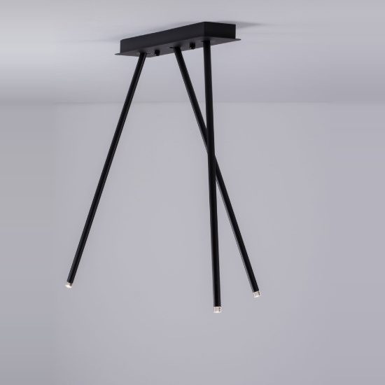 Plafoniera per cucina moderna con faretti orientabili nero led 8w 3000k 3 luci