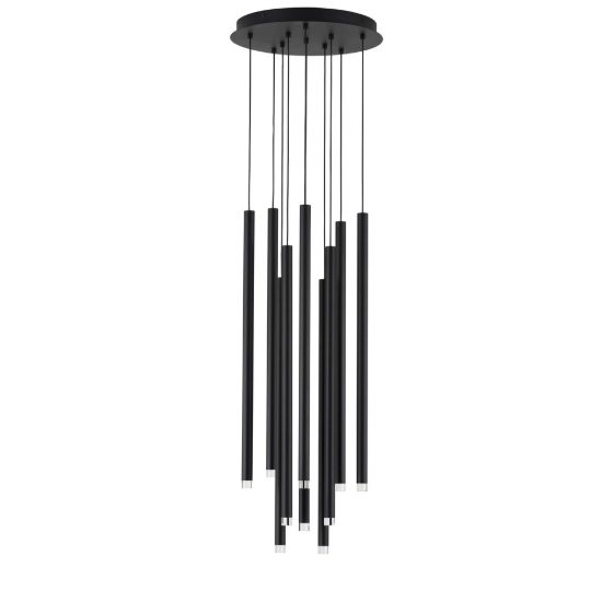 Lampadario per tavolo soggiorno moderno nero 12 pendenti a sospensione led 69w 3000k
