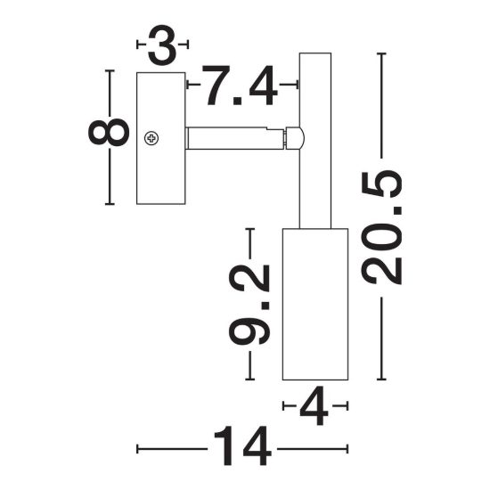 Applique da parete led 7w 3000k moderno bianco luce orientabile