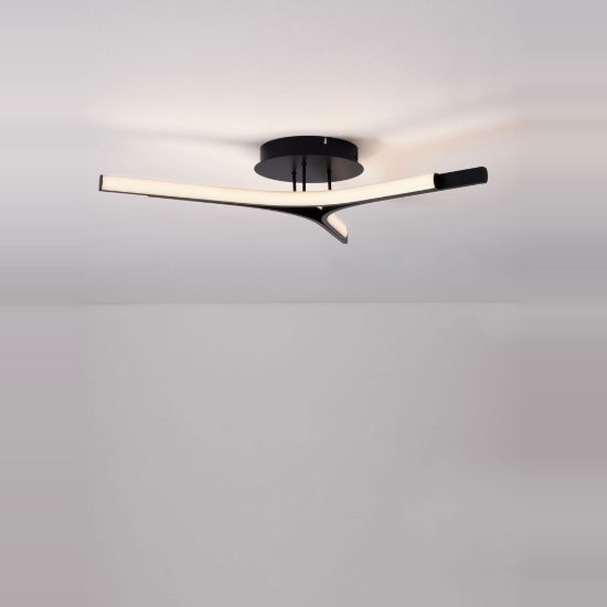 Plafoniera moderna per camera da letto lineare nero led 29w 3000k dimmerabile