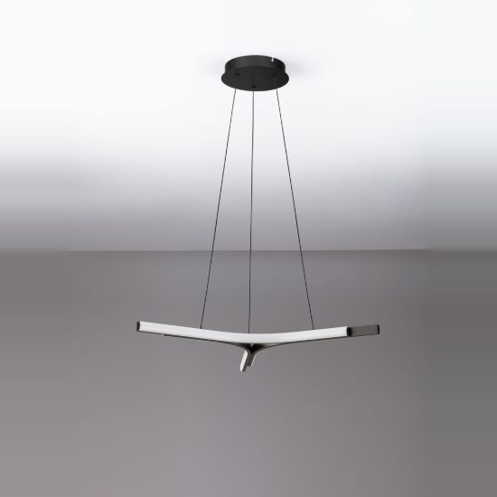 Lampadario moderno per soggiorno nero a sospensione led 29w 3000k dimmerabile