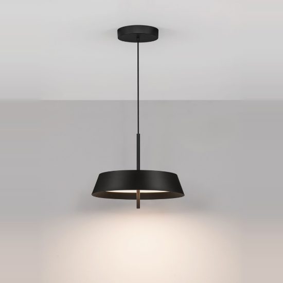Lampadario per cucina moderno conica nero a sospensione led 32w 3000k dimmerabile