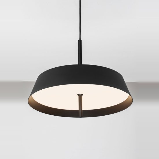 Lampadario per cucina moderno conica nero a sospensione led 32w 3000k dimmerabile