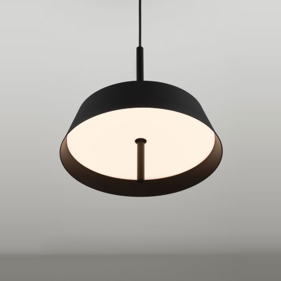 Lampadario per cucina moderno conica nero a sospensione led 24w 3000k dimmerabile