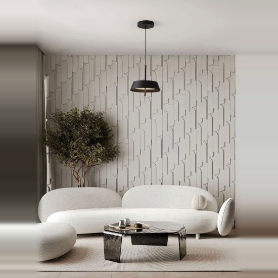 Lampadario per cucina moderno conica nero a sospensione led 24w 3000k dimmerabile
