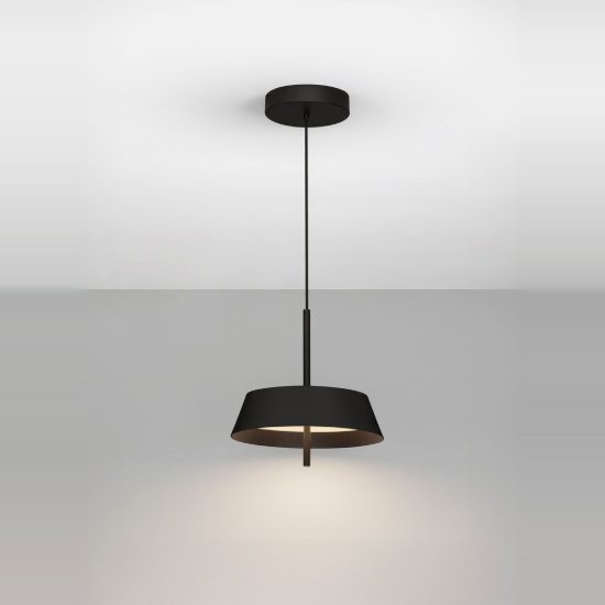 Lampadario per cucina moderno conica nero a sospensione led 24w 3000k dimmerabile