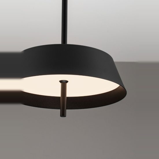 Lampadario per cucina moderno conica nero a sospensione led 24w 3000k dimmerabile