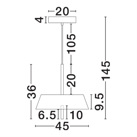 Lampadario per cucina moderno conica nero a sospensione led 24w 3000k dimmerabile