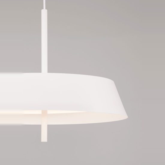 Lampadario a sospensione led 32w 3000k dimmerabile per cucina moderno conico bianco