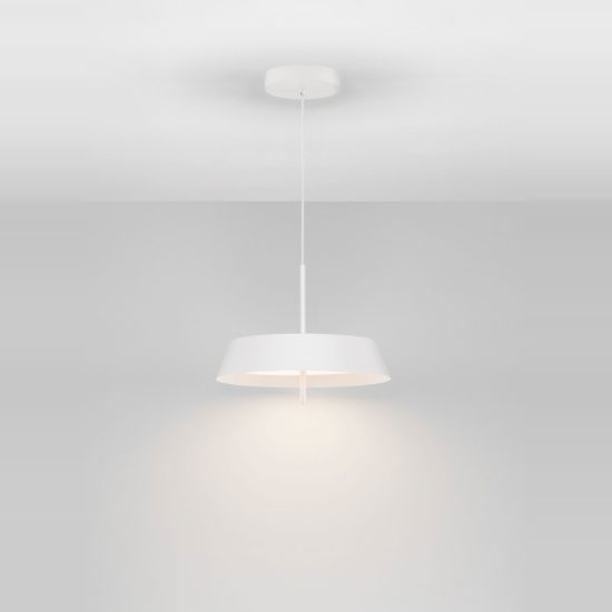 Lampadario a sospensione led 32w 3000k dimmerabile per cucina moderno conico bianco