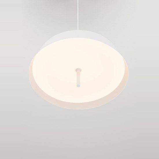Lampadario a sospensione led 32w 3000k dimmerabile per cucina moderno conico bianco