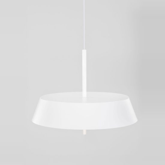 Lampadario a sospensione led 32w 3000k dimmerabile per cucina moderno conico bianco