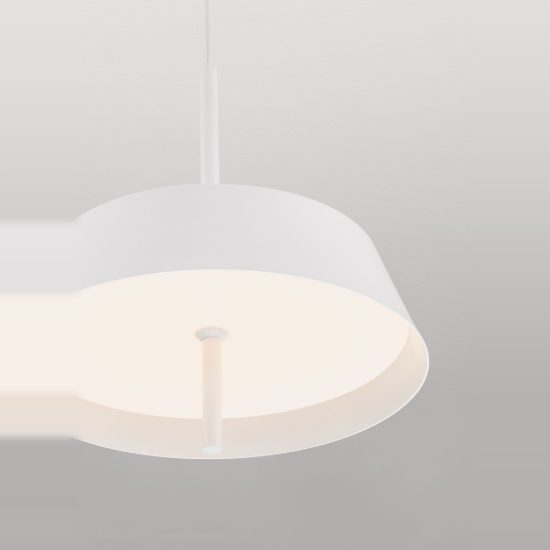 Lampadario a sospensione led 24w 3000k dimmerabile per cucina moderno conica bianco