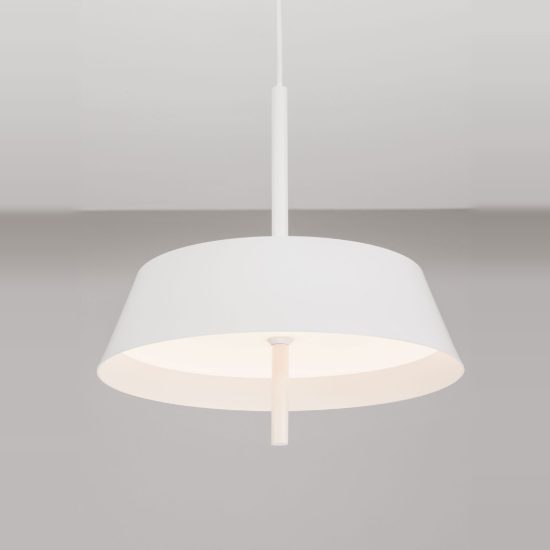 Lampadario a sospensione led 24w 3000k dimmerabile per cucina moderno conica bianco