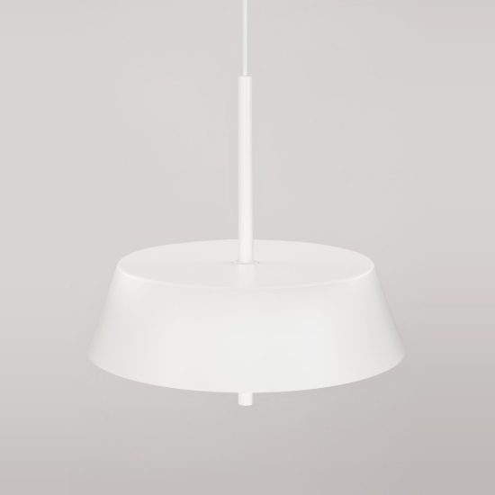 Lampadario a sospensione led 24w 3000k dimmerabile per cucina moderno conica bianco