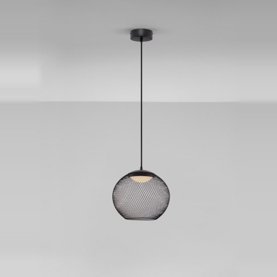 Lampadario per cucina moderno sferica nero a sospensione led 12w 3000k