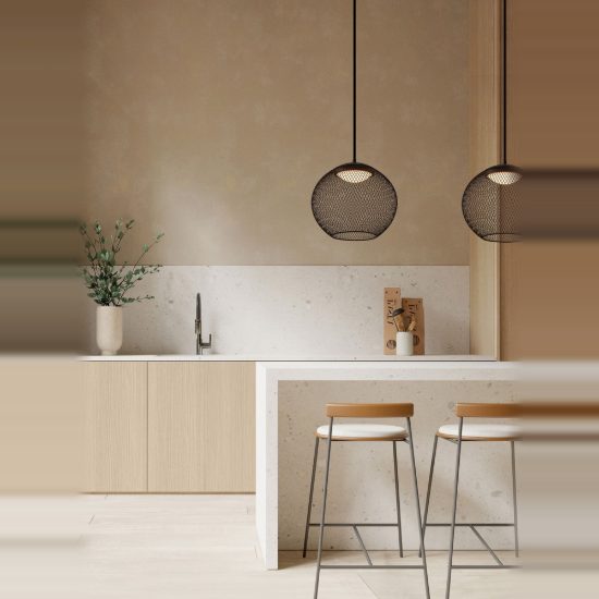 Lampadario per cucina moderno sferica nero a sospensione led 12w 3000k