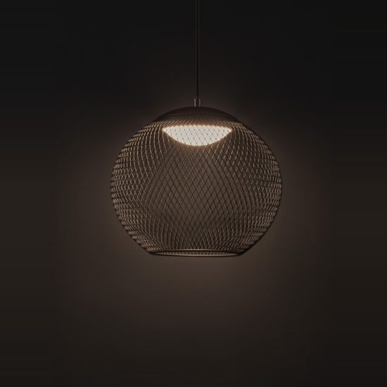 Lampadario per cucina moderno sferica nero a sospensione led 12w 3000k