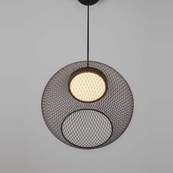 Lampadario per cucina moderno sferica nero a sospensione led 12w 3000k